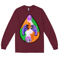 Burgundy halloween hands teardrop Long Sleeve Tee - BundleAndBundleShop
