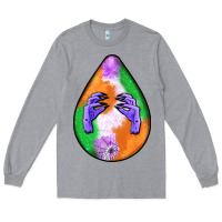 Heather Grey halloween hands teardrop Long Sleeve Tee - BundleAndBundleShop