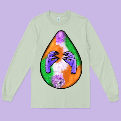 Halloween Hands Teardrop Long Sleeve Tee Designed By Bundleandbundleshop