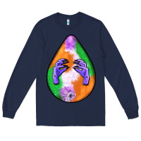 Navy halloween hands teardrop Long Sleeve Tee - BundleAndBundleShop