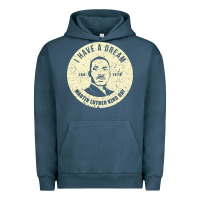 Pigment Midnight Navy martin luther day vintage Urban Hoodie - DesigneFamous