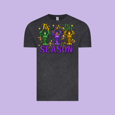Tis The Season Crawfish Mardi Gras Vintage Tee Designed By Fadigitalartstudio