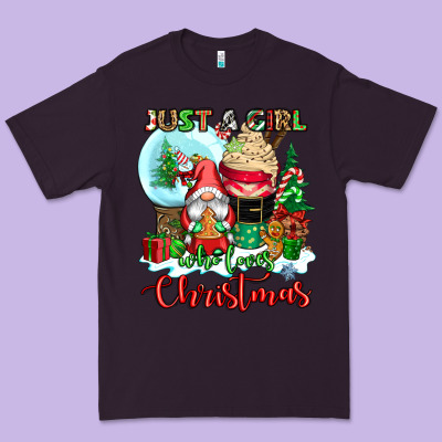Just A Girl Who Loves Christmas Premium Tee Designed By Cowgirlartshop