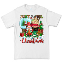White just a girl who loves christmas Premium Tee - CowGirlArtShop