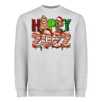 Heather Grey happy 2022 with christmas tree cake Heavyweight Sweatshirt - AdoDesignShop