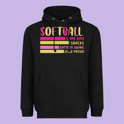 Retro Softball Png Heavyweight Hoodie Designed By Jahusdesignshop