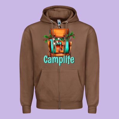 Camp Life Camp Backpack Zipper Hoodie Designed By Adodesignshop