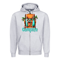 Heather Grey camp life camp backpack Zipper Hoodie - AdoDesignShop
