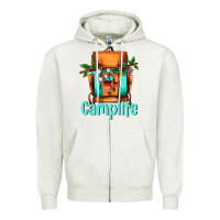 Oatmeal Heather camp life camp backpack Zipper Hoodie - AdoDesignShop