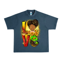 Midnight Navy Love Juneteenth Urban Heavy Tee - FaDigitalArtStudio