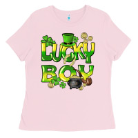 Bubblegum Pink Lucky Boy St. Patrick's Day Ladies Tee - HowdyJamesFarm