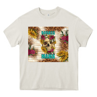 Cream badass mama with flowers Heavy Core Tee - TumblerDesignByShophia