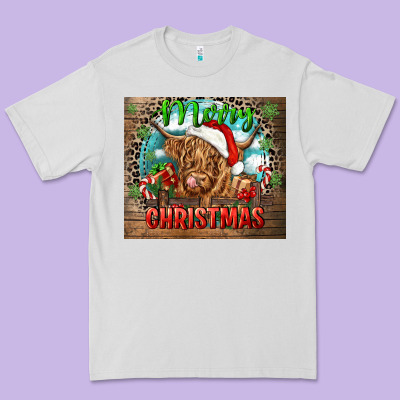 Merry Christmas Heifer Cow Premium Tee Designed By Cowgirlartshop