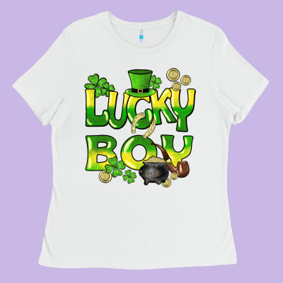 Lucky Boy St. Patrick's Day Ladies Tee Designed By Howdyjamesfarm
