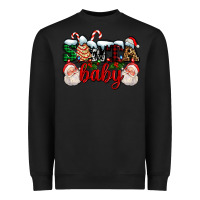 Black santa baby with santa and christmas tree cake Heavyweight Sweatshirt - AdoDesignShop