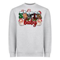 Heather Grey santa baby with santa and christmas tree cake Heavyweight Sweatshirt - AdoDesignShop