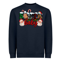 Navy santa baby with santa and christmas tree cake Heavyweight Sweatshirt - AdoDesignShop