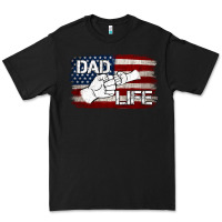 Black Dad Life with American Flag Premium Tee - Jasminsmagicworld