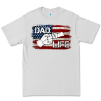 Dove Grey Dad Life with American Flag Premium Tee - Jasminsmagicworld