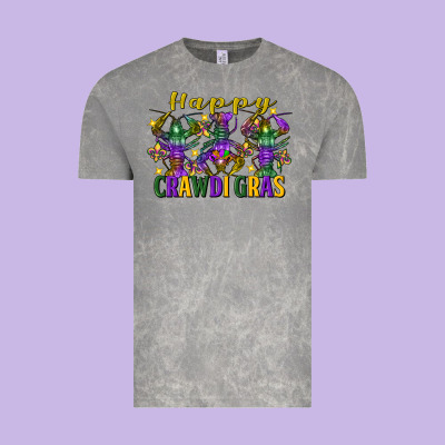 Happy Crawdi Gras Mardi Gras Crawfish Vintage Tee Designed By Fadigitalartstudio
