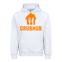 White Grubhub t-shirt Urban Hoodie - DesigneFamous