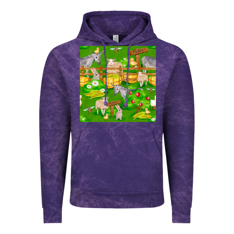Farm Life Seamless Pattern Vintage Hoodie by FaDigitalArtStudio | Teevron