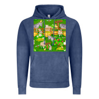 Vintage Denim farm life seamless pattern Vintage Hoodie - FaDigitalArtStudio