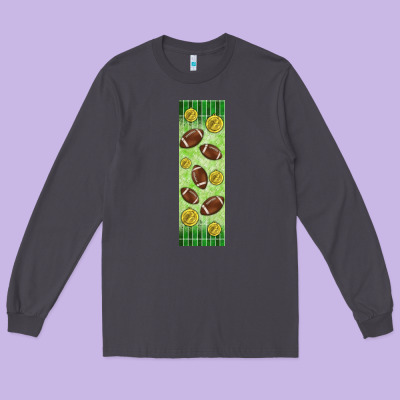 American Football With Lightning Bolt  Pen Wrap Long Sleeve Tee Designed By Bundleandbundleshop