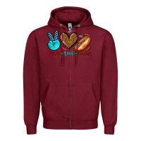 Burgundy peace love hotdogs Zipper Hoodie - AdoDesignShop