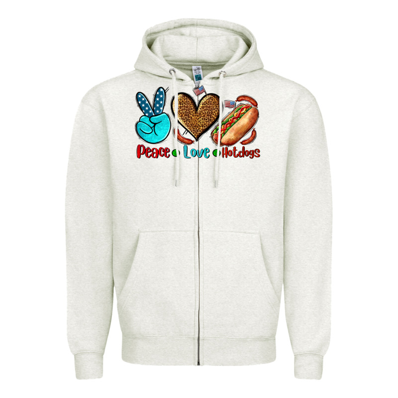 Peace Love Hotdogs Zipper Hoodie by AdoDesignShop | Teevron