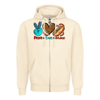 Sandshell peace love hotdogs Zipper Hoodie - AdoDesignShop