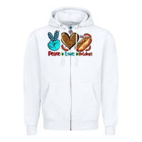 White peace love hotdogs Zipper Hoodie - AdoDesignShop