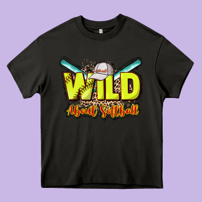 Wild About Softball Heavy Core Tee Designed By Howdyjamesfarm