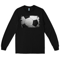 Black Soccer Ball Brushstroke Long Sleeve Tee - RanaPortraitStore