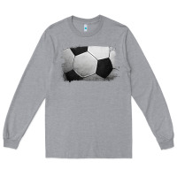 Heather Grey Soccer Ball Brushstroke Long Sleeve Tee - RanaPortraitStore