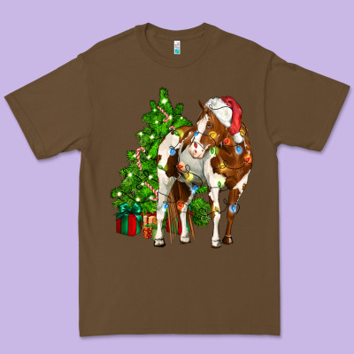 American Paint Horse Christmas Tree Premium Tee Designed By Cowgirlartshop