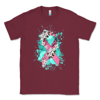 Burgundy cancer ribbon Classic Tee - CowGirlArtShop