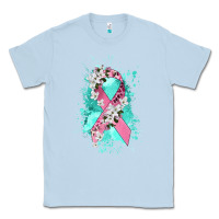 Dusty Blue cancer ribbon Classic Tee - CowGirlArtShop