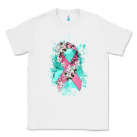 White cancer ribbon Classic Tee - CowGirlArtShop