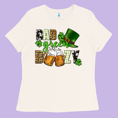 Bad Green Boozy St. Patrick's Day Ladies Tee Designed By Cowgirlartshop