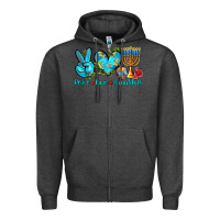 Charcoal Heather peace love hanukkah Zipper Hoodie - AdoDesignShop