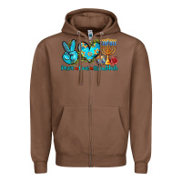 Chestnut peace love hanukkah Zipper Hoodie - AdoDesignShop