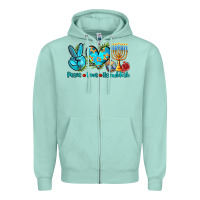 Seafoam peace love hanukkah Zipper Hoodie - AdoDesignShop