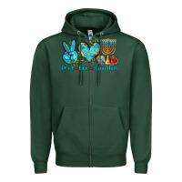 Sports Green peace love hanukkah Zipper Hoodie - AdoDesignShop