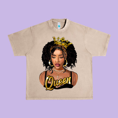 Black Queen Urban Heavy Tee Designed By Fadigitalartstudio