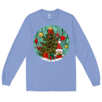 Colony Blue christmas tree and gnome Long Sleeve Tee - BundleAndBundleShop