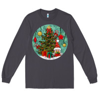 Smoke christmas tree and gnome Long Sleeve Tee - BundleAndBundleShop