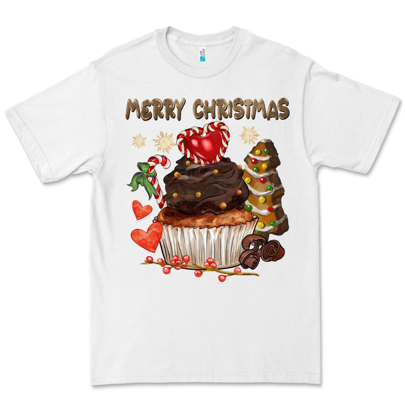 Merry Christmas Cupcake Chocolate Premium Tee by CowGirlArtShop | Teevron