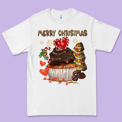 Merry Christmas Cupcake Chocolate Premium Tee Designed By Cowgirlartshop