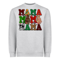Heather Grey mama mama mama with christmas lights and christmas tree cakes Heavyweight Sweatshirt - AdoDesignShop